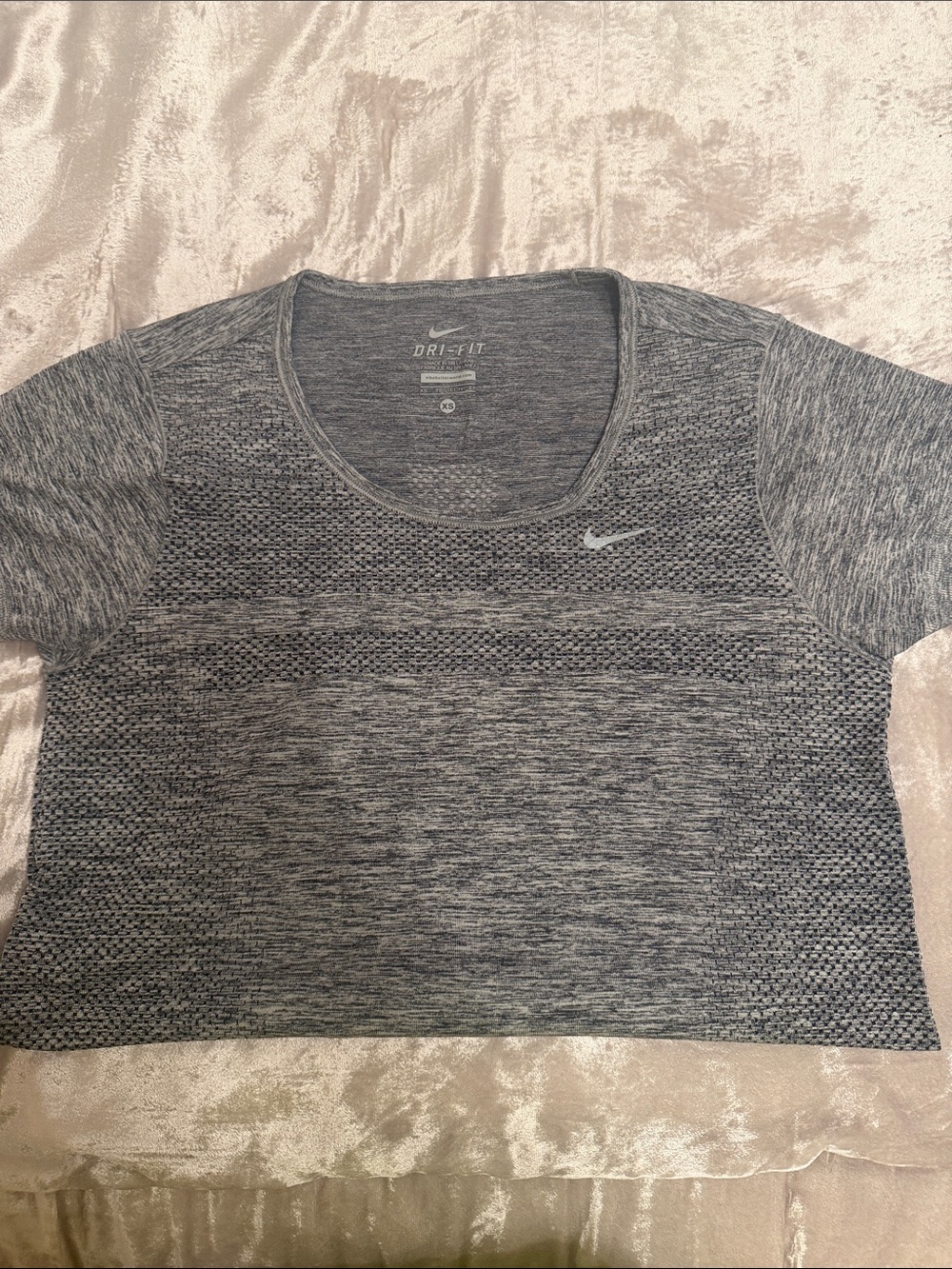 Nike Gray Dri-FIT Cropped Athletic Tee